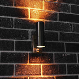LED Wandlamp met Sensor 2x GU10 - Zilvergrijs Staal - IP44 - Up & Down - Bewegingssensor