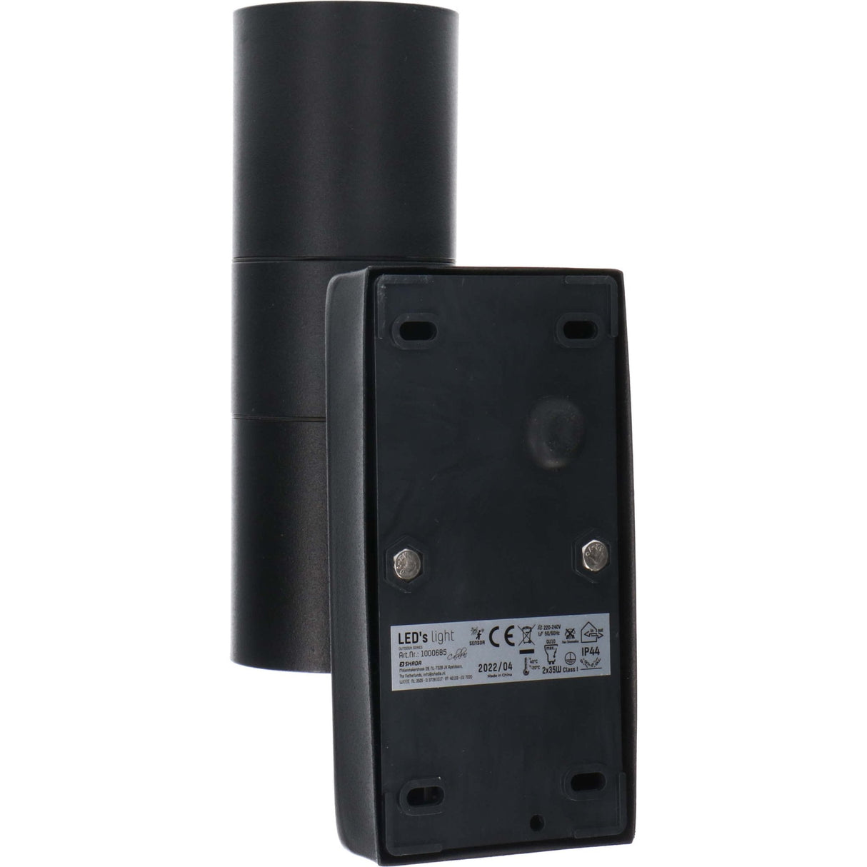 LED Wandarmatuur met Sensor 2x GU10 - IP44 - Zwart - Up & Down