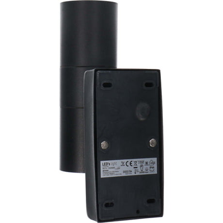 LED Wandarmatuur met Sensor 2x GU10 - IP44 - Zwart - Up & Down