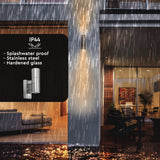 LED Wandarmatuur met Sensor 2x GU10 - IP44 - Zwart - Up & Down