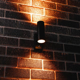 LED Wandarmatuur met Sensor 2x GU10 - IP44 - Zwart - Up & Down