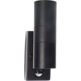 LED Wandarmatuur met Sensor 2x GU10 - IP44 - Zwart - Up & Down