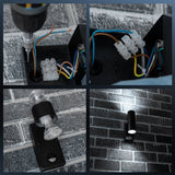 LED Wandarmatuur met Sensor 2x GU10 - IP44 - Zwart - Up & Down