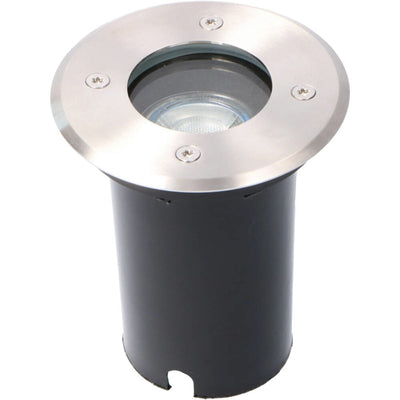 Spot LED encastrable de sol rond - Douille GU10 - Max. 35W - Étanche IP67 - Carrossable jusqu’à 1500kg - Noir
