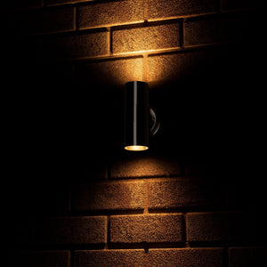 Spot mural extérieur LED - 2 douilles GU10 - Éclairage haut et bas - IP44 - Acier inoxydable - Argent