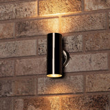 Spot mural extérieur LED - 2 douilles GU10 - Éclairage haut et bas - IP44 - Acier inoxydable - Argent