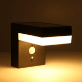 LED Solar Wandlamp 600 lumen - Warmwit 2700K - Bewegingssensor - IP44 - RVS - Vierkant - Zwart