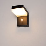LED Solar Wandlamp 600 lumen - Warmwit 2700K - Bewegingssensor - IP44 - RVS - Vierkant - Zwart