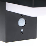 LED Solar Wandlamp 600 lumen - Warmwit 2700K - Bewegingssensor - IP44 - RVS - Vierkant - Zwart