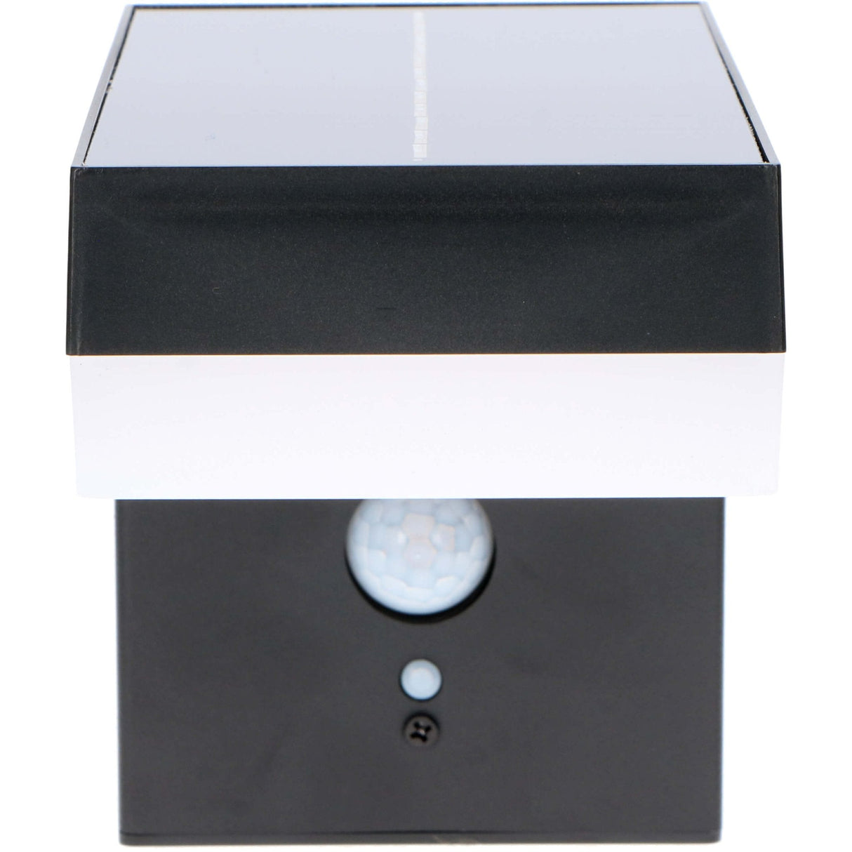 LED Solar Wandlamp 600 lumen - Warmwit 2700K - Bewegingssensor - IP44 - RVS - Vierkant - Zwart