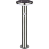 LED Solar Lantaarnpaal - 600 lumen - Warmwit 2700K - Bewegingssensor - 3 Standen - IP44 - RVS Zilver