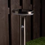 LED Solar Lantaarnpaal - 600 lumen - Warmwit 2700K - Bewegingssensor - 3 Standen - IP44 - RVS Zilver