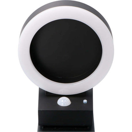 Lampadaire solaire LED 600 lumens - Capteur de mouvement - 3 modes - Acier inoxydable - Noir