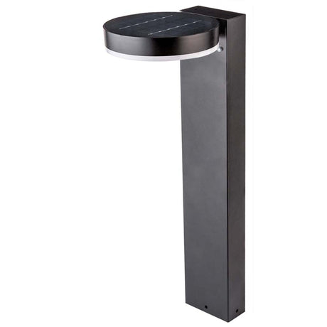 Lampadaire solaire LED 600 lumens - Capteur de mouvement - 3 modes - Acier inoxydable - Noir