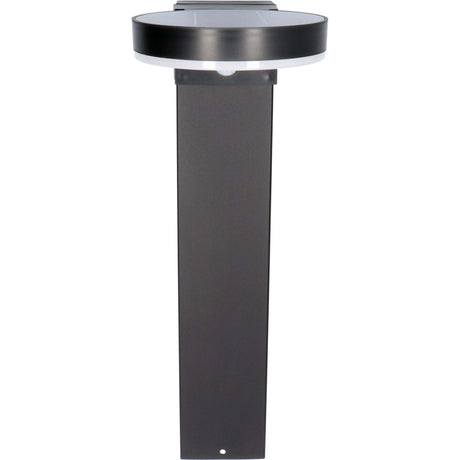 Lampadaire solaire LED 600 lumens - Capteur de mouvement - 3 modes - Acier inoxydable - Noir