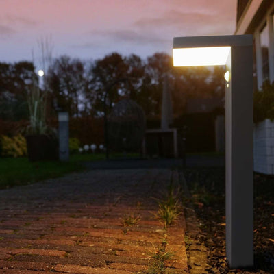 Lampe solaire de jardin LED 600 lumens - Blanc chaud 2700K - Détecteur de mouvement - IP44 - Acier inoxydable - Noir