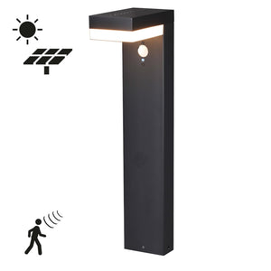 LED Solar Tuinlamp 600 lumen - Warmwit 2700K - Bewegingssensor - IP44 - RVS - Zwart