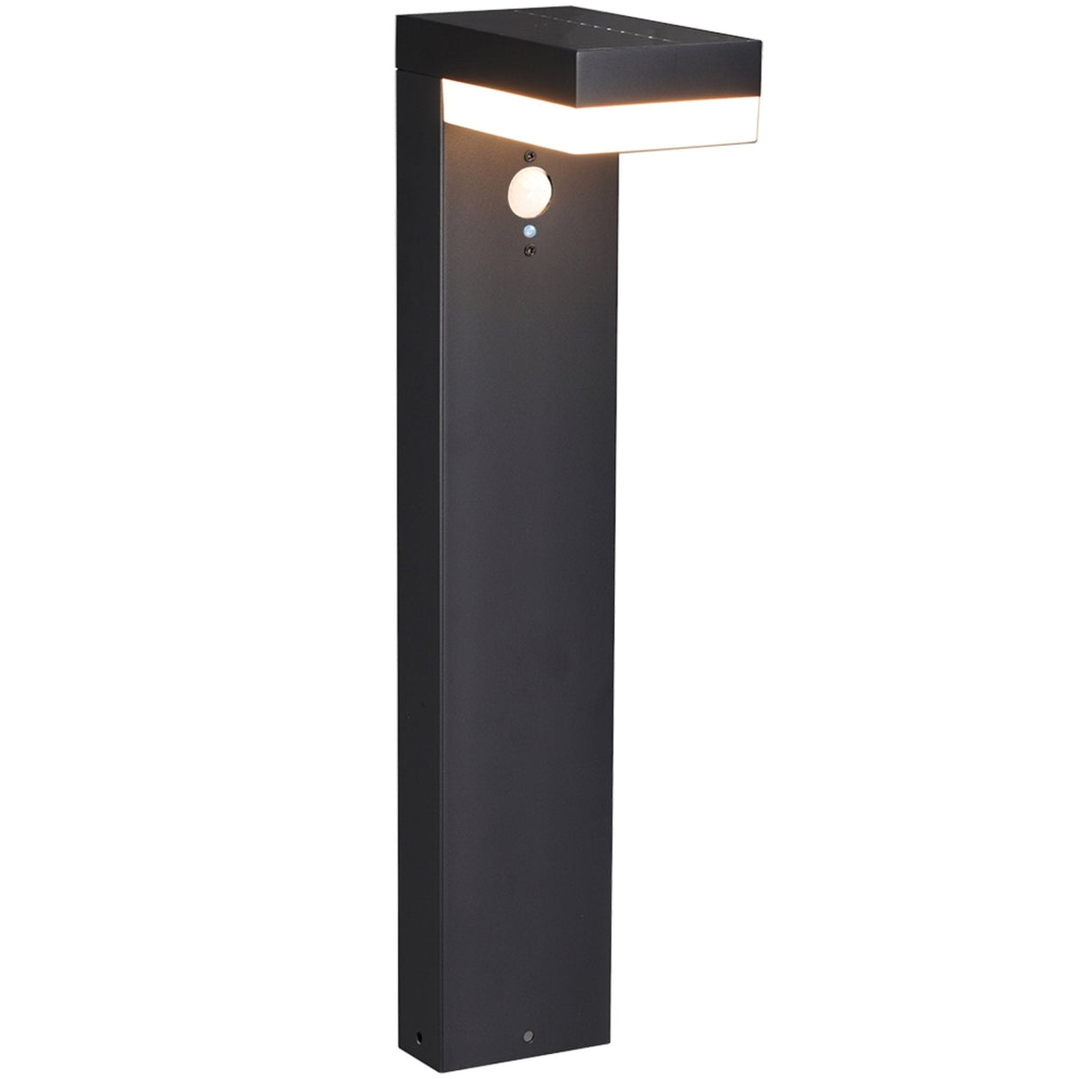 LED Solar Tuinlamp 600 lumen - Warmwit 2700K - Bewegingssensor - IP44 - RVS - Zwart