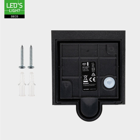 Lumo Qube Sensor Wandlamp Buitenlamp met lichtbron - 380lm 1800K - Zwart