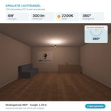 Simulatie lichtbundel Edisonlamp E27 ST64 filament, 100 stuks, 2200K