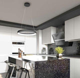 Smart LED Hanglamp ring 60 cm - Bedienbaar met afstandsbediening en app - White & Color - Zwart