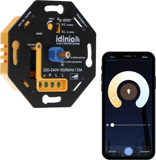 Variateur LED WiFi connecté - 250W - Contrôle via application - Coupure et début de phase - Noir