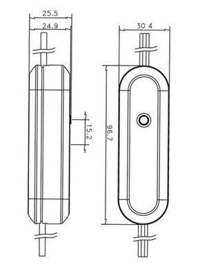 Snoerdimmer wit LED 1-50W | druk bediening - fase-afsnijding | 230V
