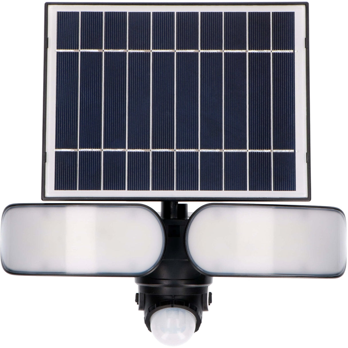 LED solar schijnwerper 1000 lumen - koelwit 5000K - bewegingssensor - afneembaar zonnepaneel - IP44 waterdicht - zwart - 230V