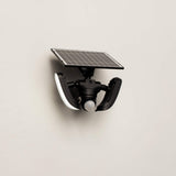 LED solar schijnwerper 1000 lumen - koelwit 5000K - bewegingssensor - afneembaar zonnepaneel - IP44 waterdicht - zwart - 230V