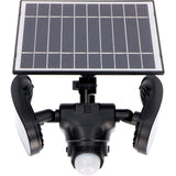 LED solar schijnwerper 1000 lumen - koelwit 5000K - bewegingssensor - afneembaar zonnepaneel - IP44 waterdicht - zwart - 230V