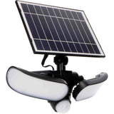 LED solar schijnwerper 1000 lumen - koelwit 5000K - bewegingssensor - afneembaar zonnepaneel - IP44 waterdicht - zwart - 230V