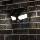 LED solar schijnwerper 1000 lumen - koelwit 5000K - bewegingssensor - afneembaar zonnepaneel - IP44 waterdicht - zwart - 230V