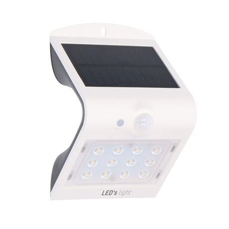 Solar LED Wandlamp met Bewegingssensor 220 - 3 lichtstanden - Automatisch aan/uit - Wit