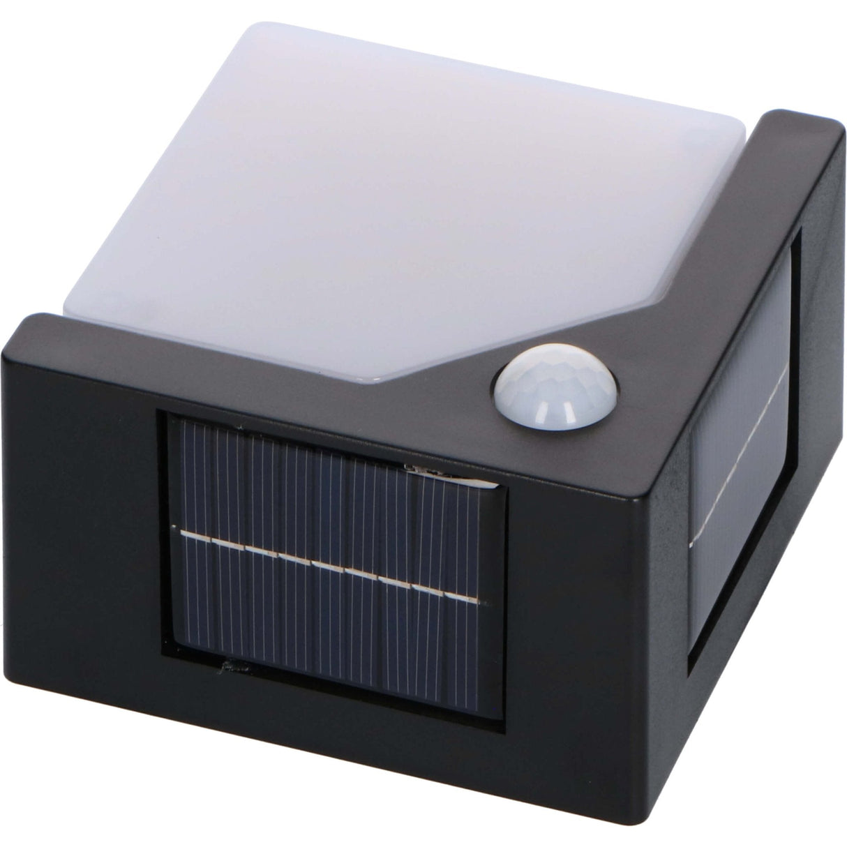 LED Solar Wandlamp - 50 lumen - Warmwit 2700K - Bewegingssensor - IP44 - Zwart
