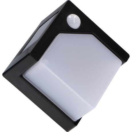 LED Solar Wandlamp - 50 lumen - Warmwit 2700K - Bewegingssensor - IP44 - Zwart