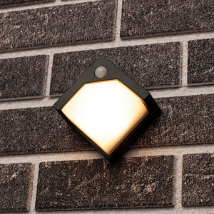 LED Solar Wandlamp - 50 lumen - Warmwit 2700K - Bewegingssensor - IP44 - Zwart