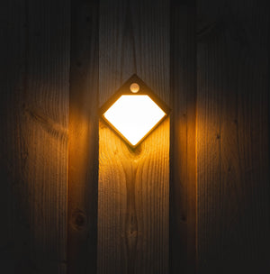 LED Solar Wandlamp - 50 lumen - Warmwit 2700K - Bewegingssensor - IP44 - Zwart