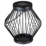 Solar LED Lantaarn Rotan 17 cm - Draadloos op zonne-energie - Grijs
