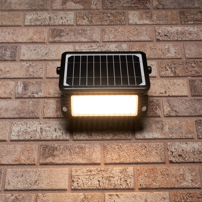 Solar LED Schijnwerper - 1080 Lumen - Bewegingssensor - Warmwit 3000K - IP65 - Draadloos - Zwart