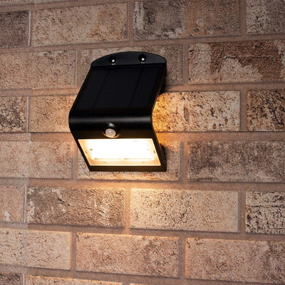 Lampe extérieure solaire LED avec capteur de mouvement 400 - 3 modes d’éclairage - Allumage/extinction automatiques - Noire