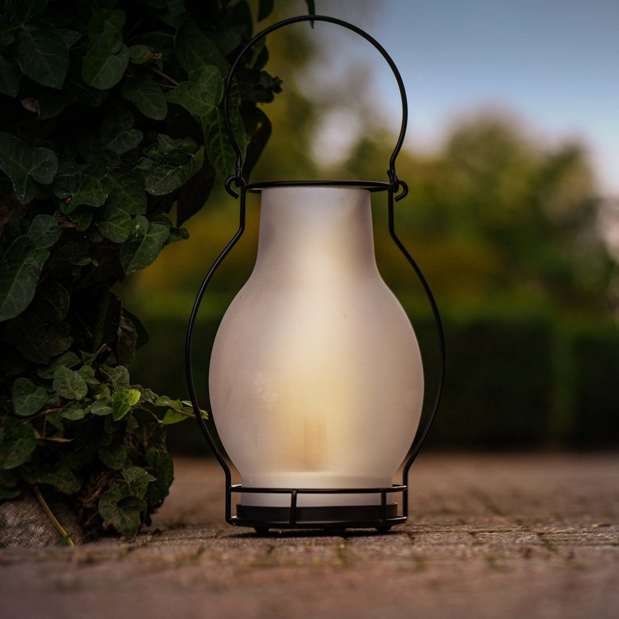 LED Solar olielamp 3 lumen - Extra warmwit 2700K - Sensor - IP44 - 28cm - Glas