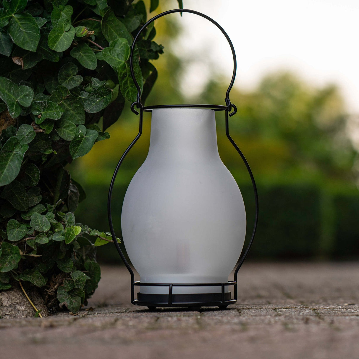 LED Solar olielamp 3 lumen - Extra warmwit 2700K - Sensor - IP44 - 28cm - Glas