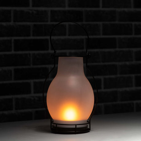 LED Solar olielamp 3 lumen - Extra warmwit 2700K - Sensor - IP44 - 28cm - Glas