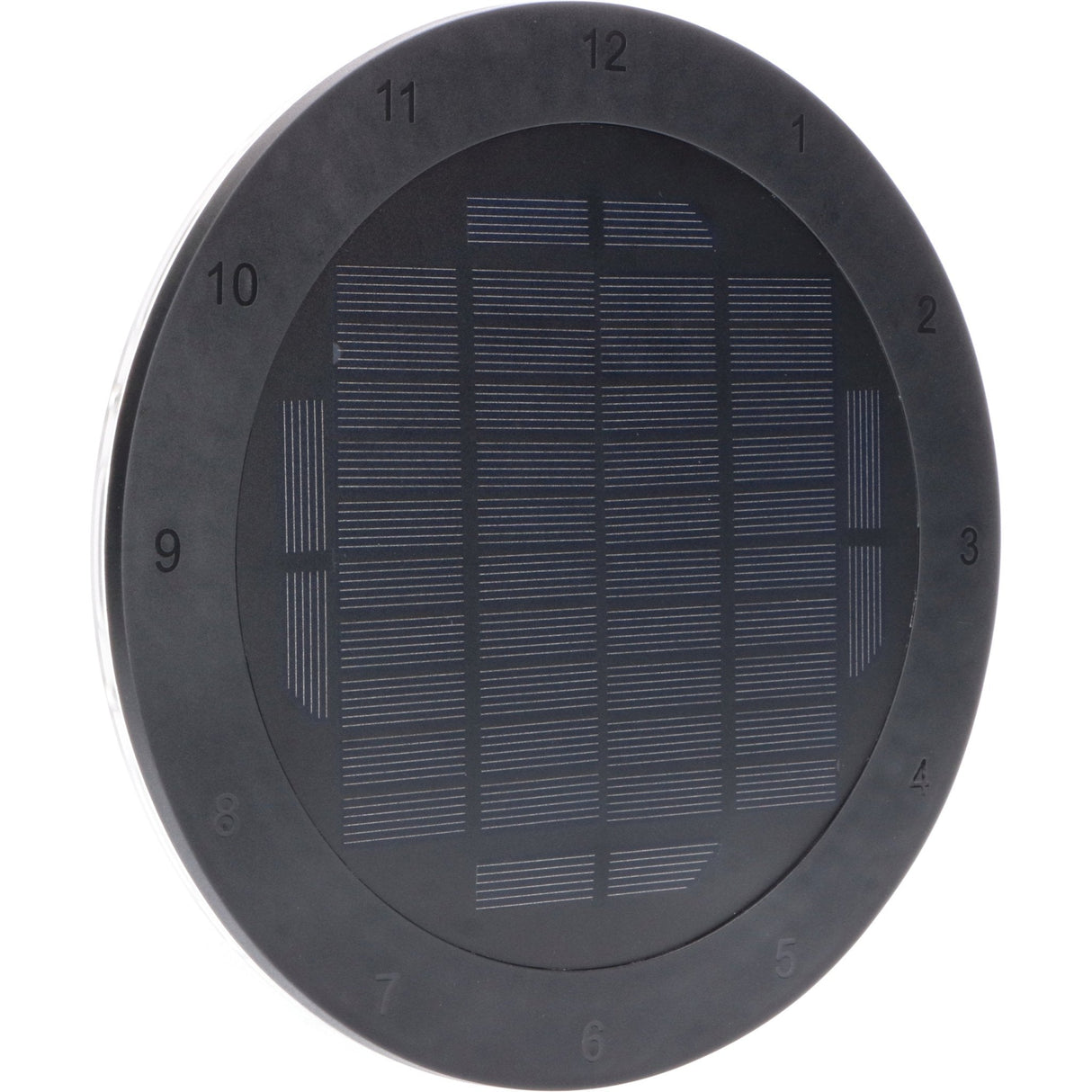 LED's Light Solar Wandklok voor Buiten - Draadloos op zonne-energie - Automatisch aan/uit - 22 cm
