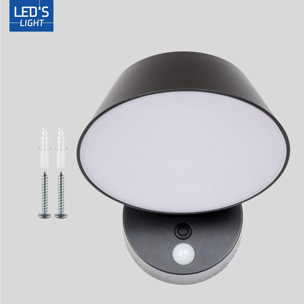 LED Solar Wandlamp 350 Lumen - Koelwit 4000K - IP54 - Bewegingssensor - Zwart
