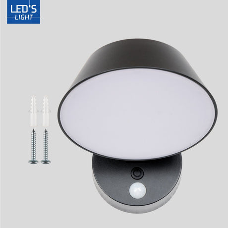 Applique murale solaire LED 350 lumens - Blanc froid 4000 K - IP54 - Détecteur de mouvement - Noir