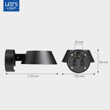 LED Solar Wandlamp 350 Lumen - Koelwit 4000K - IP54 - Bewegingssensor - Zwart