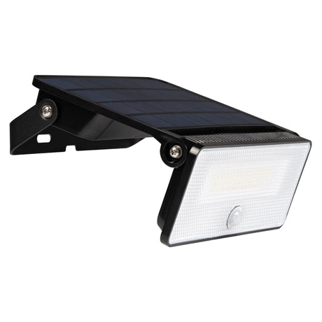 Lampe extérieure solaire LED intelligente 1600 lm avec capteur - Capteur de mouvement et capteur nocturne - Sans fil - Noire