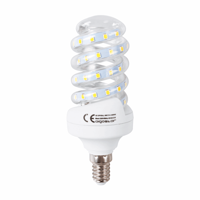 Spaarlamp E14 LED, spiraalvorm, 9W=62W, warmwit 3000K