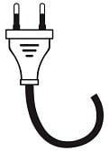 Stekkersnoer zwart, 2-aderig, 150 cm 230V~